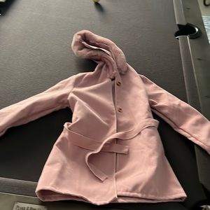 Pink overcoat girls size 11/12 years old